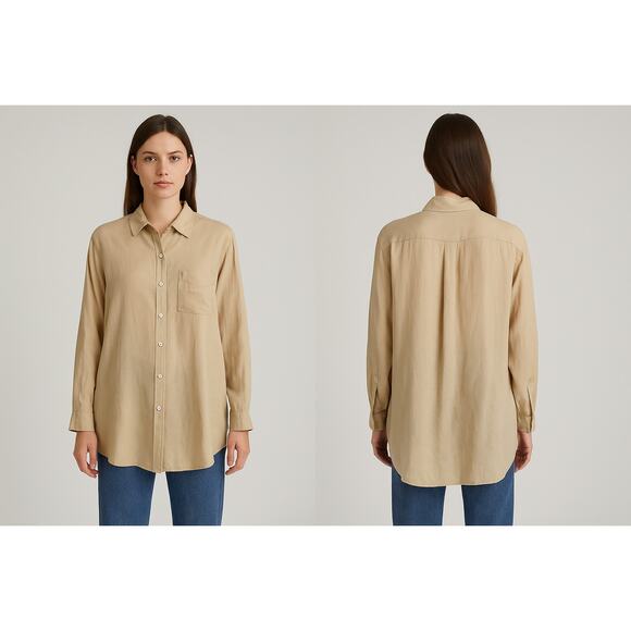 CP SHADES Oversized Button-Down Shirt 70% Cotton / 30% Silk Size M Made in USA - Picture 1 of 7